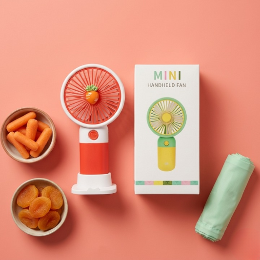 Mini Portable Handheld Fan with Desktop Base